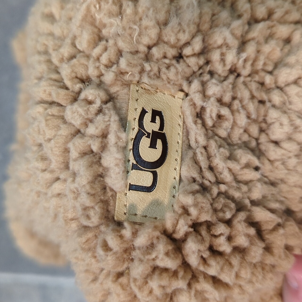 Ugg Sherpa dog coat with detachable teddy bear ears hood size-medium